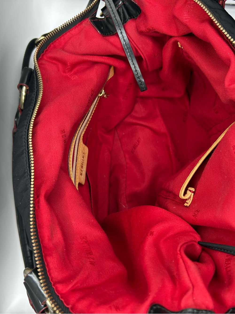 MZ Wallace Black Nylon Tote with Red-Trim - Picture 4 of 11